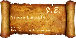 Vincze Euridiké névjegykártya